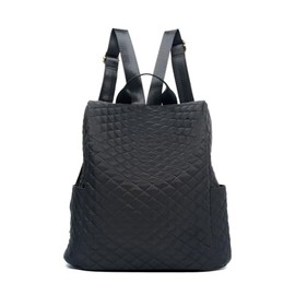 Fashion Cuqui Black Waterproof Backpack for Women Durable Padded Design Anti-Theft Backpack Fashion, Black/White, M