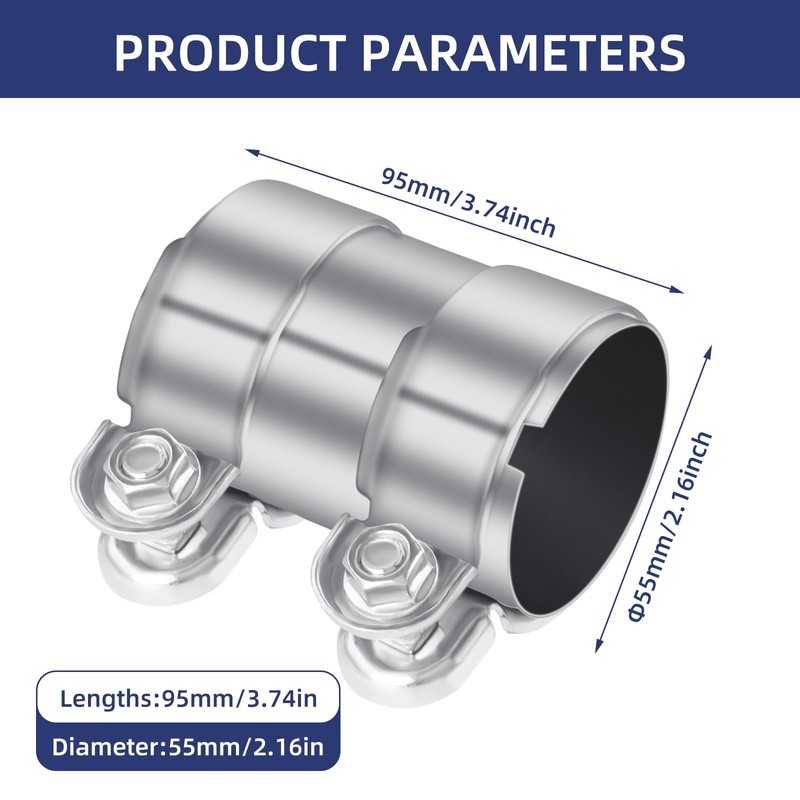 Exhaust Clamp Pipe Connector 60 mm x 95 mm Pipe