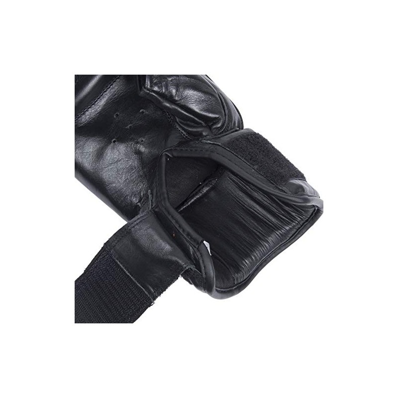 MARTIAL WORLD PG40-L-BK Wrist Belt Punching Gloves, Black, L