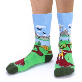 Bibalabili Theme Funny Novelty Socks for Christmas Gifts, I’d Rather Be Crazy Crew Cotton Scoks for Men, Women and Teens-Golfing