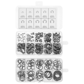 [-] 300Pcs E-Clips Assortment Set M1.5-M10 304 Stainless Steel C-Clips Assortment Kit M8-M18 Multifunctional Circlip Snap Rings Assortment Kit Retaining Ring Set 20 Sizes for Furniture [-]