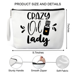 Xipromi Crazy Oil Lady Cosmetic Bags, Funny Essential Oil Makeup Bag Gifts for Mom Grandma Women Aunt Lady Sisters Friend, Aromatherapy Travel Makeup Bag for Oil Lovers B