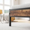 Modern Industrial Twin Size Platform Bed Frame with Storage Headboard,