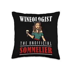 White Red Wine Bottle Glass Tasting Sommelier Gift Wineologist Sommelier Wine Cellar Corkscrew Winemaker Winery Throw Pillow, 16x16, Multicolor