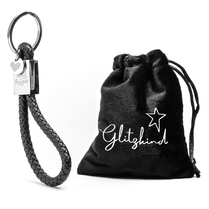 Glitzkind Keyring with Engraving for Mum, Grandma, Dad, Girlfriend, Heart