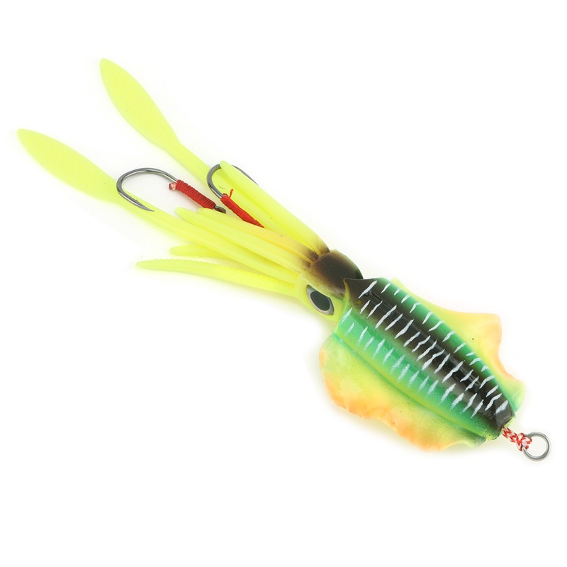 Fishing UV Squid Soft Lure Luminous Octopus Wobbler Bait Squid