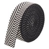 BENECREAT 5 Yards/4.6 Meters Cotton Webbing, Black Jacquard Webbing, Flat