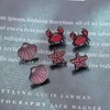 Zeshimb Bohemian Starfish Seashell Crab Turtle Earrings Set Wooden Printed