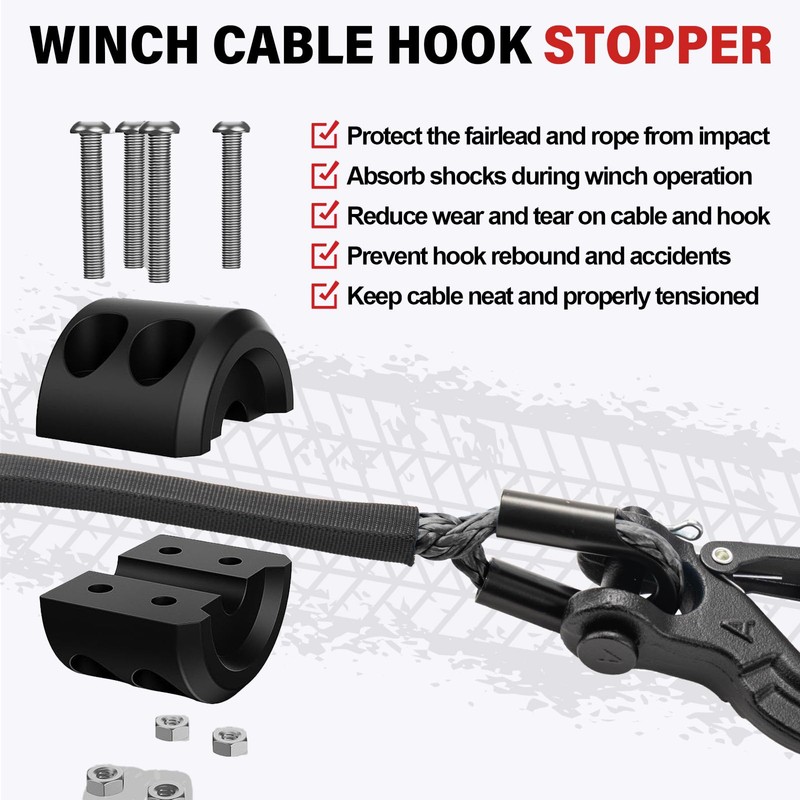 HOKINETY Synthetic Winch Rope Kit - 1/4" x 50' 10000