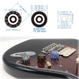 CashBeat 4Pcs Lampshade Style Electric Guitar Knobs, Speed Control Volume Tone Knobs for PRS, LP, SG, Les Paul Guitars - Amber with Black, 18 Spline, Guitar Accessories & Replacement Parts