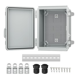 Joinfworld Outdoor Electrical Box Waterproof Junction Box Plastic Outdoor Weatherproof Electrical Enclosure Box Outside 8.7x6.7x4.3