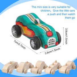 Zhanmai 24 Pieces Wood DIY Car Toys Unfinished Wooden Cars Unfinished DIY Car Crafts for Students Home Activities Easy Woodworking and Family Time Set