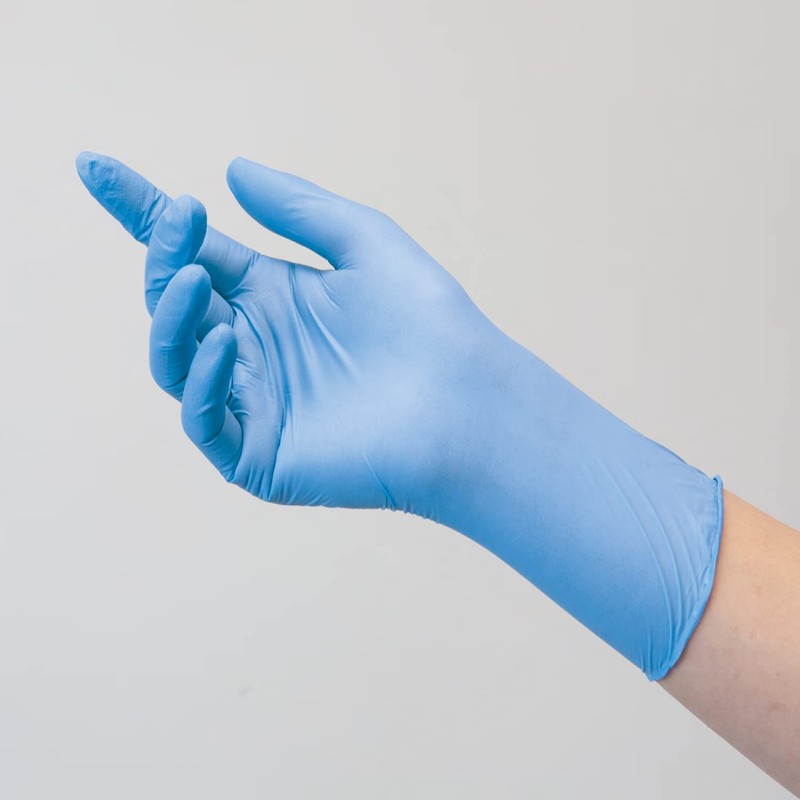 [サラヤ] ニトリルグローブ エクステンド ブルー Mサイズ 200枚入 粉なし パウダーフリー 50968