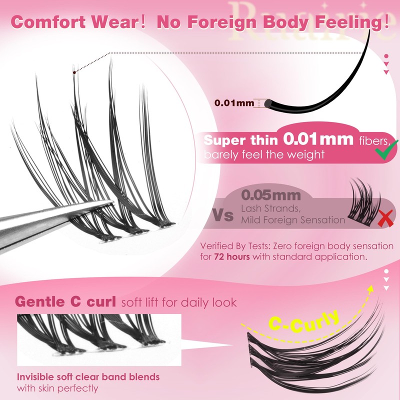 10-14mm Short Lash Clusters Natural Eyelash Clusters Wispy Lashes Clusters