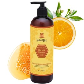 The Naked Bee Orange Blossom Honey Bath & Shower Gel 16oz. Scented Shower Gel. Ladies & Mens Shower Gel. Moisturising Shower Gel for Women. Moisturising & Cleansing Scented Shower Gel.