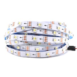 SVFISHKK DC5V SK6812 Similar WS2812B RGBCW Cold White 16.4ft 5m 30leds/Pixels/m Individually Addressable Flexible 4 Color in 1 LED Dream Color LED Strip Non-Waterproof