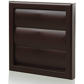 Blauberg Brown Gravity Grille 150 mm - 6 inch External Ducting Air Vent with Round Spigot and Non-Return Shutters for Bathroom Extractor Fan Ceiling Grill Exterior Home Ventilation Cover