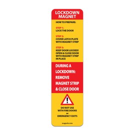 100 Pack - Lockdown Magnetic Strips for School Lockdowns - New and Improved! Durable 40mil Magnetic Strip (Red)