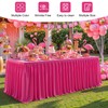 2 Packs Hot Pink Spandex Tablecloths Rectangle Tables 4ft, Stretch