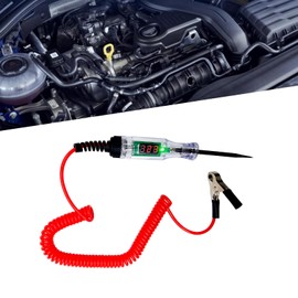 fasebeek Pack-1 Car Digital Display Test Pen, 6V/12V/24V Circuit Detecting Device, Automobile Repair Replacement Kit, Universal for Most Cars (Red & Black #1)
