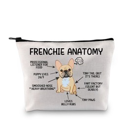 Frenchie Anatomy French Bulldog Makeup Bag French Bulldog Lover Gift Frenchie Mom Frenchie Dog Cosmetic Bag (FRENCHIE ANATOMY ca)