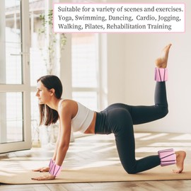 Wrist Weights set for Women, 2 sets of 1 lb each, Silicone Ankle & Wrist Weights for Women & Men, Adjustable Weight fit for Yoga, Dance,Hiking, Jogging,Pilates, Aerobic Exercise and Strength Exercise