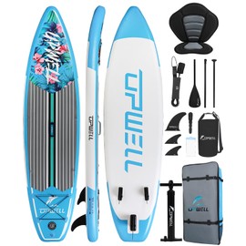 UPWELL 10’6”Inflatable Stand Up Paddle Board with Seat, SUP Inflatable Paddle Boards for Adults Paddleboards, Native Floral