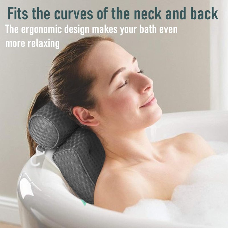 SculifyVita Bath Pillow - Non-Slip Luxury Head/Neck Support, 4D Air