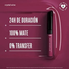 Cyzone Labial Mate Studio Look – 24H de Duración, No Transfer, Color Mate Intenso y Alta Pigmentación – 6 ml (CRYSTAL WINE)