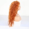 Long Curly Lace Front Wig for Women Orange and Red