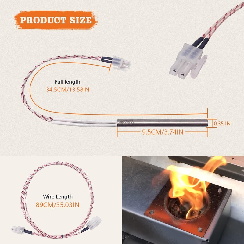 YAOAWE D2 Hot Rod Igniter Kit Replacement for Traeger Wood