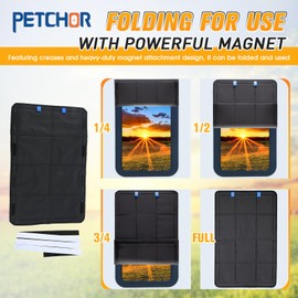 PETCHOR RV Door Window Shade Cover, 25"x16" Foldable Velcro RV Blackout Window Cover, Camper Trailer Door Window Coverings for UV Rays Protection, Waterproof Thickened Oxford Fabric (Black)