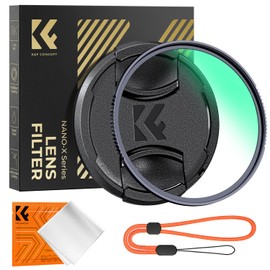 K&F Concept 58MM UV Filter - HD Ultraviolet Filters Scratch-resistant Lens Protector Protection Filters with Lens Cap Cleaning Cloth for DSLR Cameras (Nano-X Series)