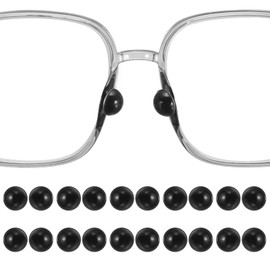 HARFINGTON 10 Pairs Eyeglass Nose Pads 4.7mm Thickness Silicone Adhesive Anti-Slip Glasses Nose Grips Round Shape Glasses Nose Pads for Plastic Frames Glasses Sunglasses, Black