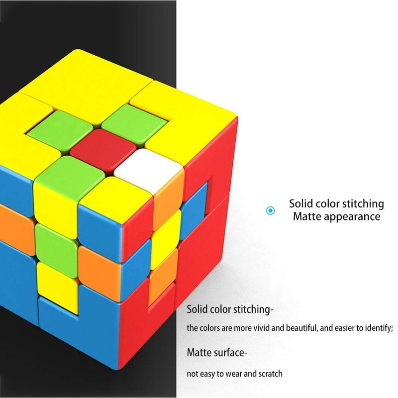 Yealvin Puppet Cube 3x3 Stickerles Bandaged Magic Speed Cube Puzzle
