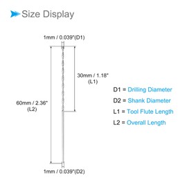 CoCud Solid Carbide Drill Bits, 1mm Diameter, K35 Tungsten Carbide Straight Shank Twist Drill Bits - (Applications: for Stainless Steel Alloy), 1-Piece