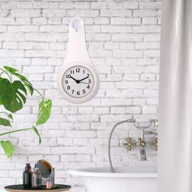 MOUMOUTEN Bathroom Clocks, Wall Clock Digital Mini Digital Wall Clock Hanging Shower Clock with Suction Cup for Bathroom, Kitchen and Office (White)