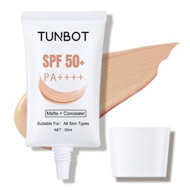 TUNBOT Long Lasting Concealer Foundation, SPF 50, Makeup to Cover Facial Imperfections, Unscented Foundation for All Skin Types (30ml)