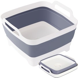 Febortiey Collapsible Basin Bucket (9L+5L)-Collapsible Dish Tub Portable Sink-Foldable Sink Tub for Cleaning Foldable Portable Plastic