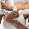 5 Stück Armband Damen Silber Armbänder, Damen Edelstahl Verstellbare Armkette
