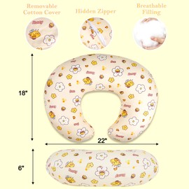 LLCJYYCY Nursing Pillow & Breastfeeding Pillow – Ergonomic C-Shape for Breastfeeding & Bottle Feeding, Breathable with Washable Cover (0-18Months), Tummy Time & Sitting Support