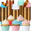 240 Pack Gold Foil Cupcake Liners Bulk 3.5 oz Disposable