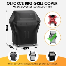 Olforce Grill Cover 32 Inch for Outdoor Grill,Grill Cover for Outdoor Waterproof Weather Resistant,UV & Fade Resistant, Compatible with Weber Nexgrill Charbroil Kenmore Gas BBQ, Black
