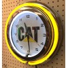CAT 15" Caterpillar Cat Sign Yellow Double Neon Clock