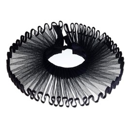 RAINDEWLL Clown Jester Collar Detachable Elizabethan Victorian Neck Ruffle Collar Renaissance Accessories Black