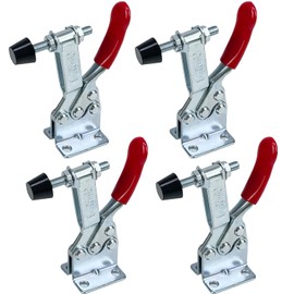 Socpuro Toggle Clamp, Set of 4, Downward Press Clamp, Wood, Metal, Fixing Tool, Holding Power 90kg, Strong Clamp, Work Bench, Mini, Quick Clamp, One-Touch Type, For Light Work, Small Clamp, Zinc
