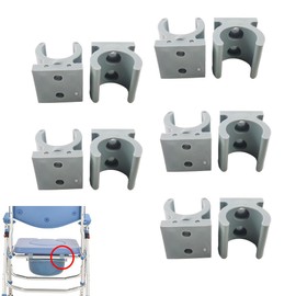DeaHea 10 Pack Toilet Seat Riser Cushion Mount Clamp Replacement Raised Toilet Seat Pad Bracket Clips for Adjustable Raised Toilet Seat with Handles Padded Seat Senior Elderly Elevated Toilet Seats