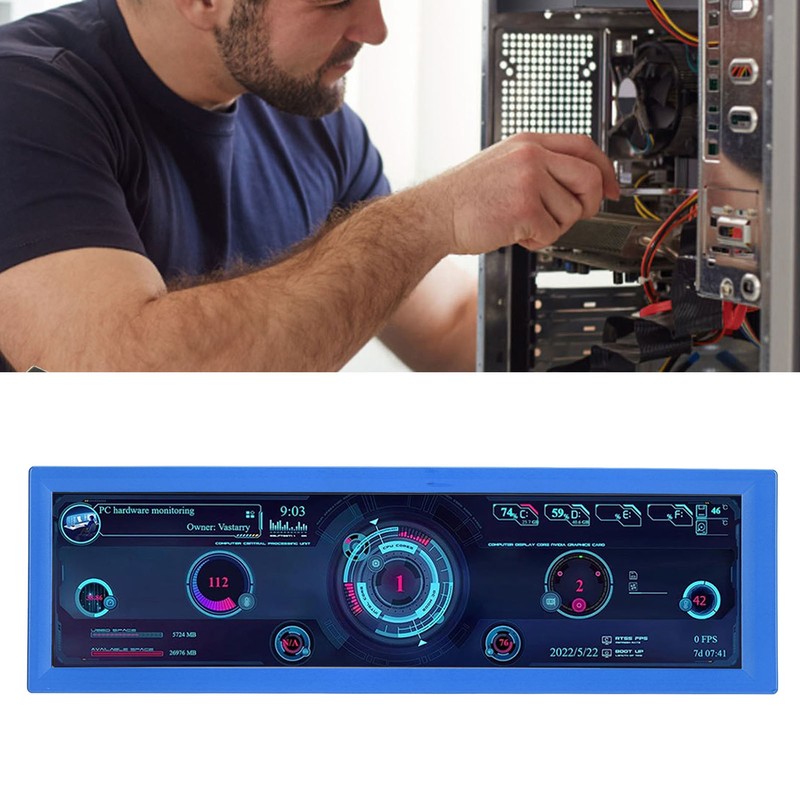 8.8 Inch PC Temperature Display Professional HD IPS 1920x480 LCD