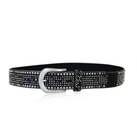 irisaa Women's Wide Vintage Style Rivet Belt, Vintage Style, Jeans Belt - black, size: 95