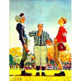 Football Coin Flip Norman Rockwell Print Saturday Evening Post Fridge Magnet
